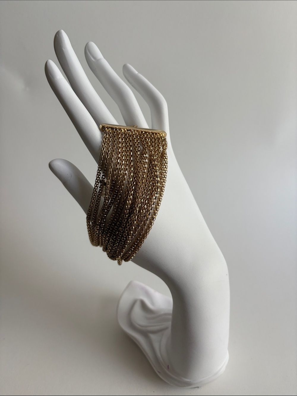 Express Gold Multi Chain Fringe Bracelet Layered Statement Jewelry